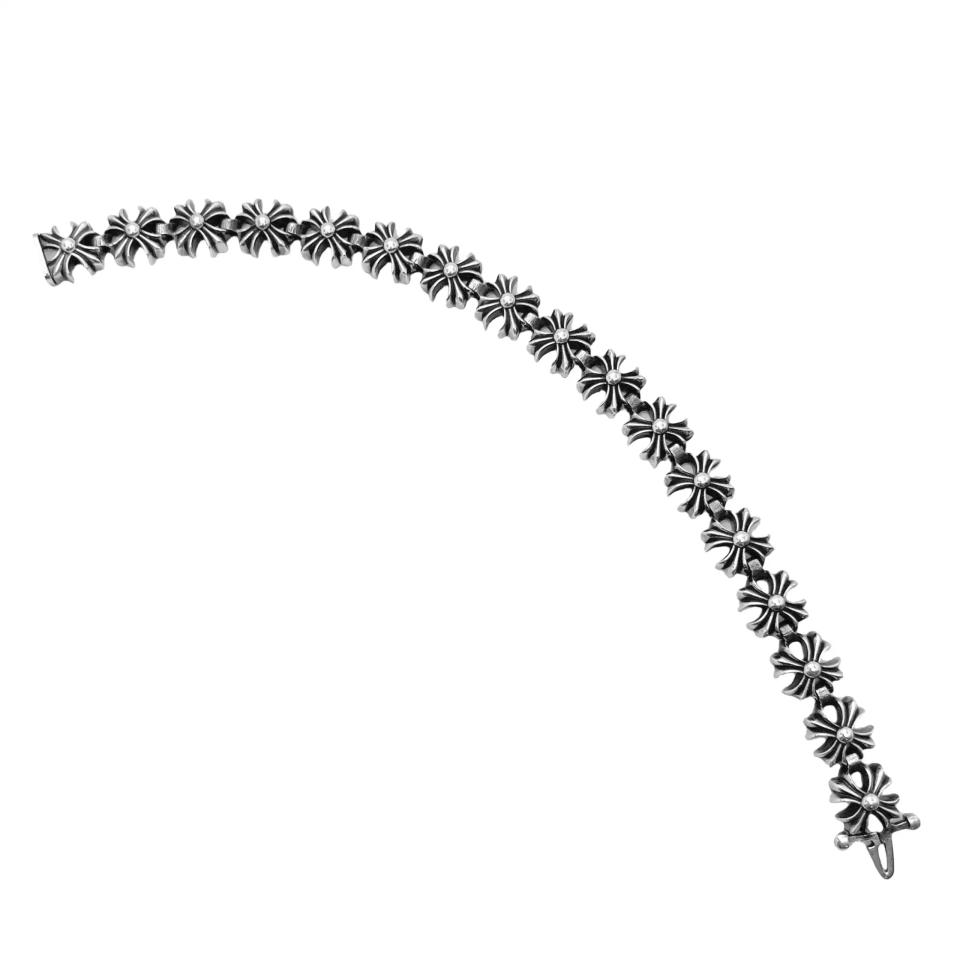 C O Plus LINK LRG Cut Out Large Silver Bracelet