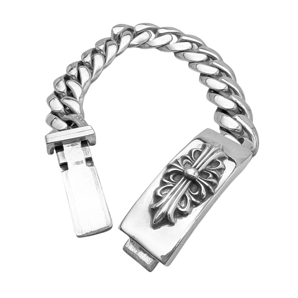 ID Floral CRS Cross Classic Silver Bracelet
