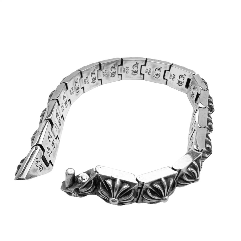 CH Pyramid Link Bracelet Silver