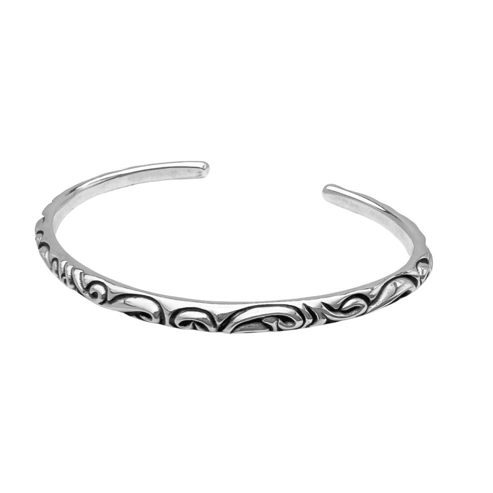 Bangle Scroll Scroll Band Silver Bracelet