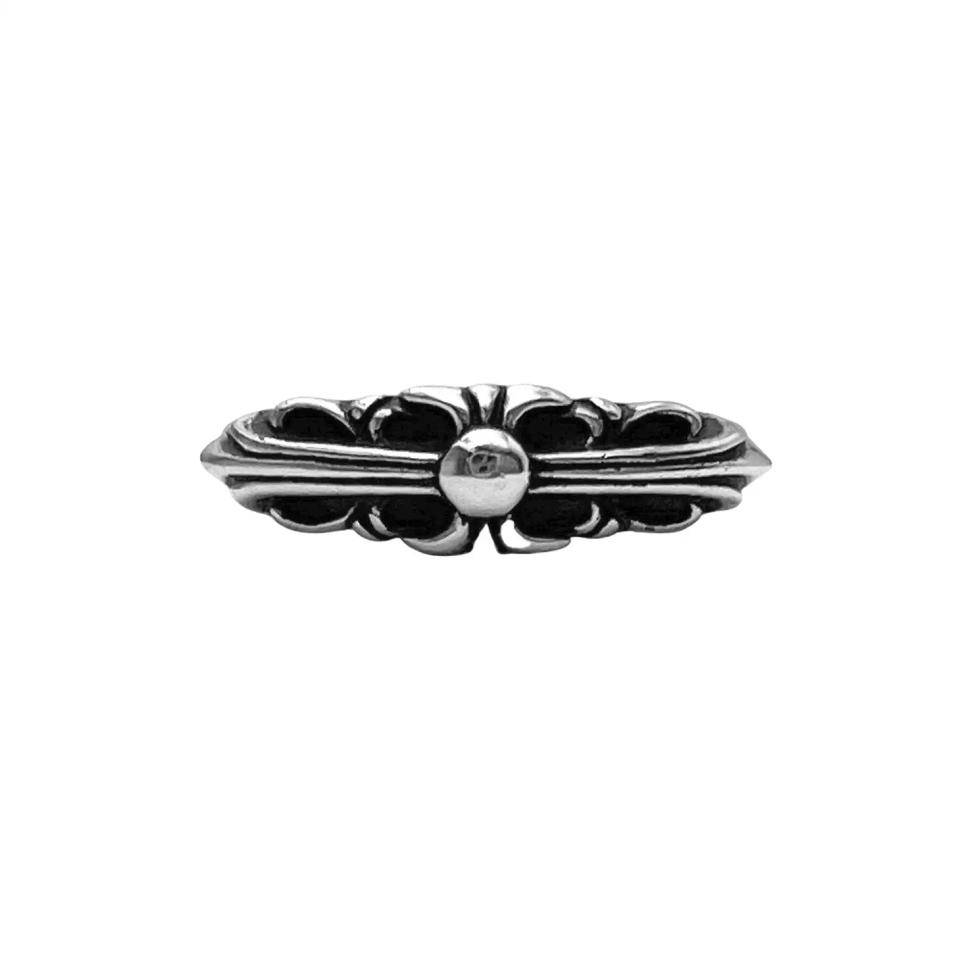 Baby Classic Floral Cross Silver Ring