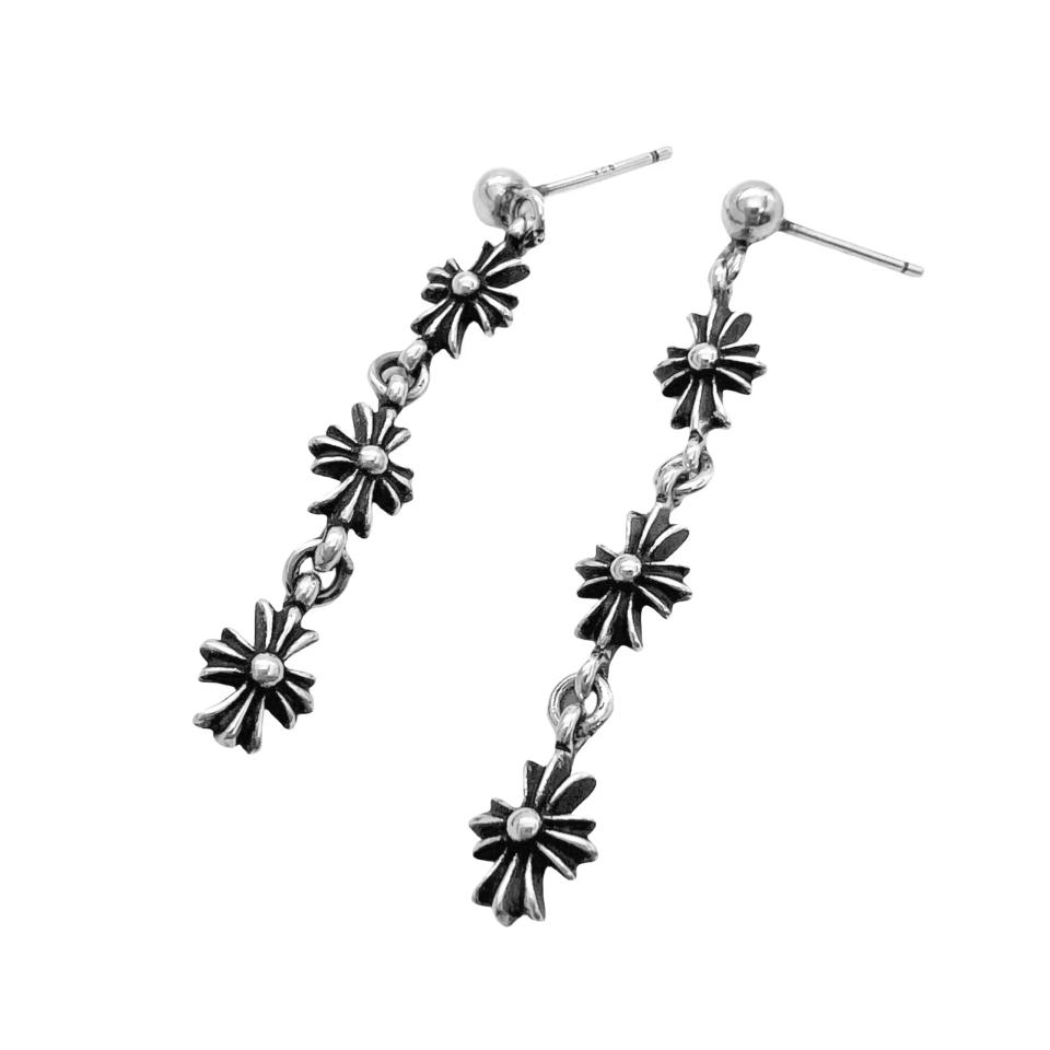 3 Cross Drop Earrings 