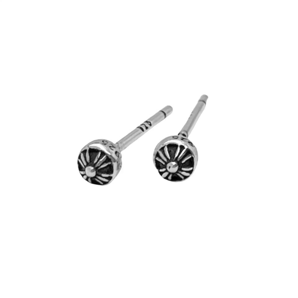Mini Cross Ball Stud Earrings