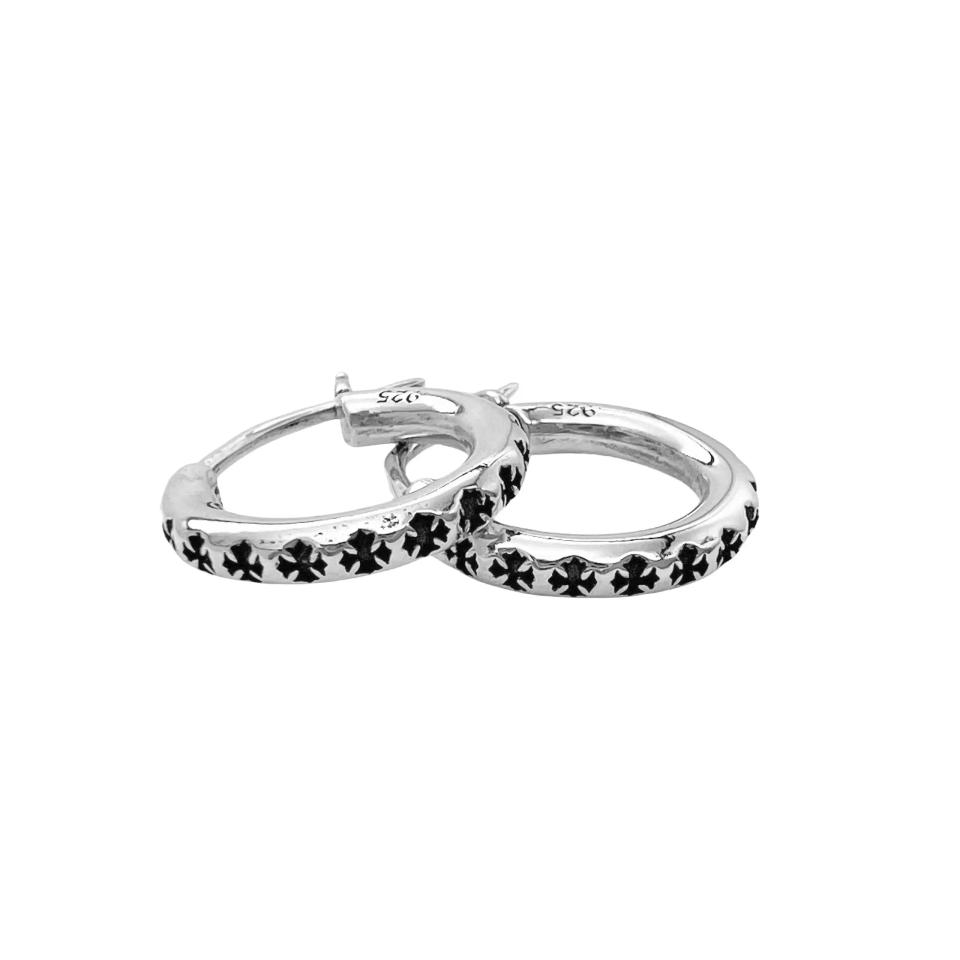 Cross Hoop Earrings