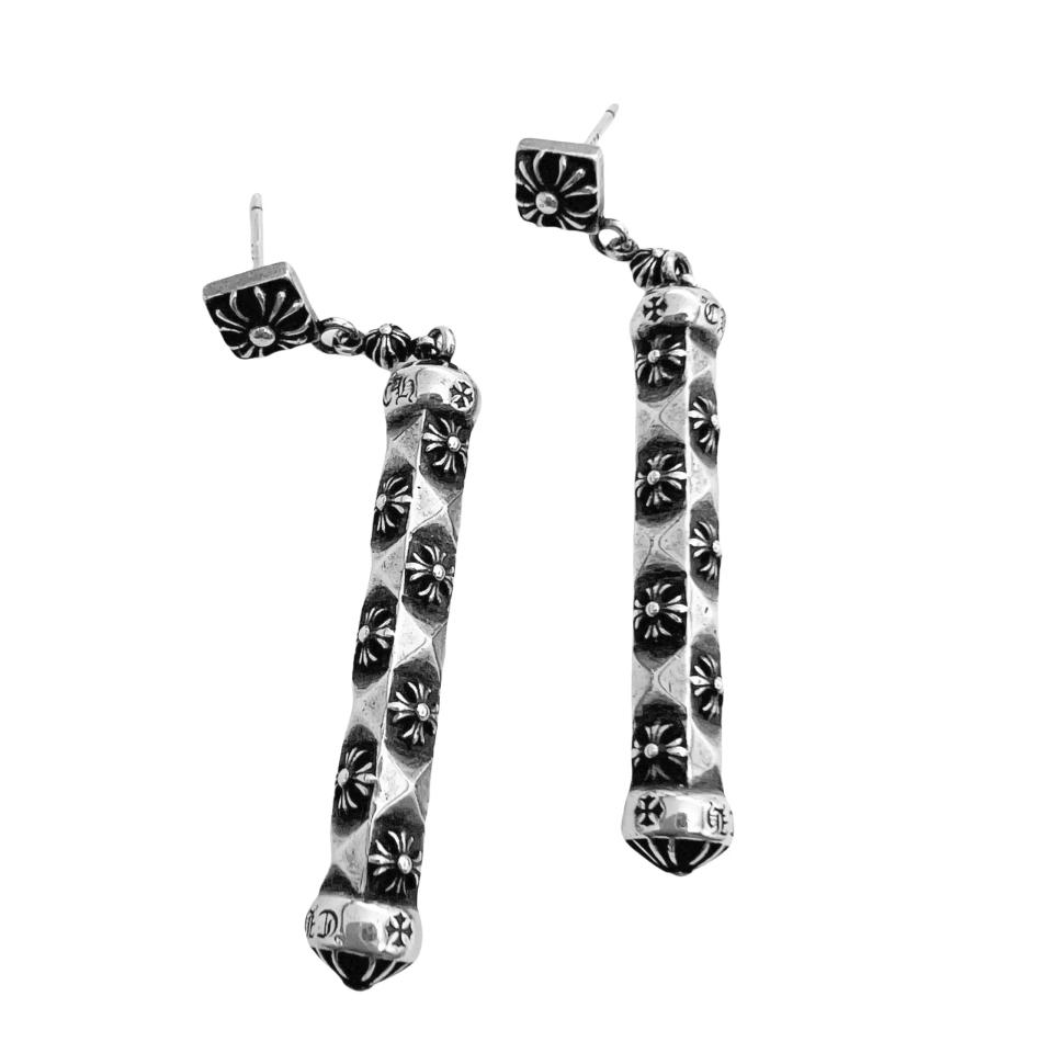 Cross Relief Drop Earrings