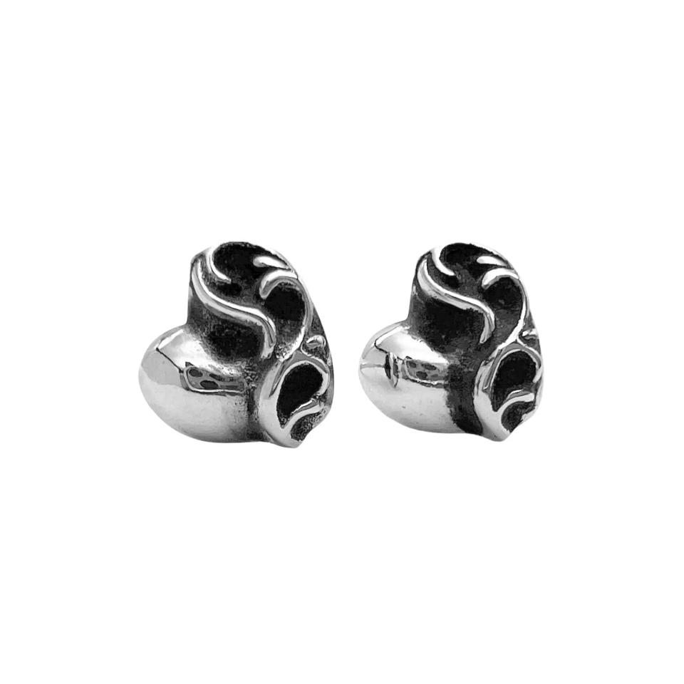 Stud Heart Silver Earrings
