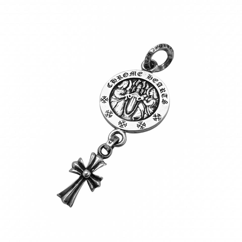 Angel Medal With Cross Drop Pendant