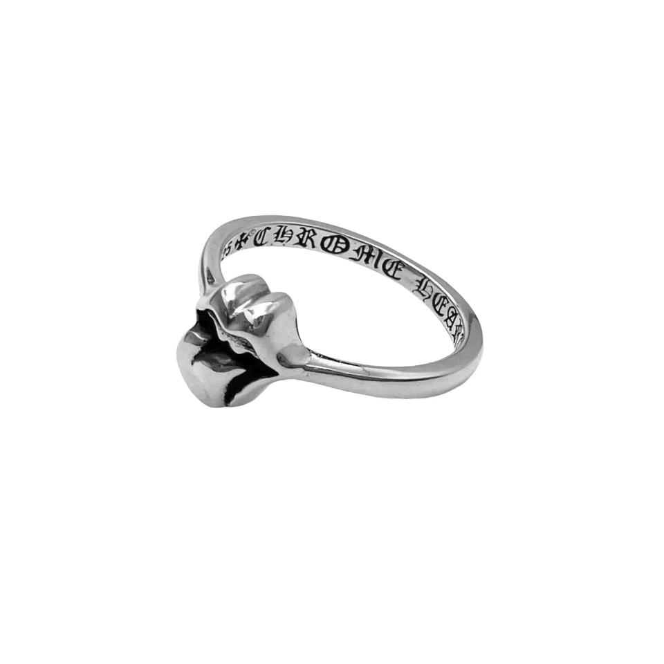 Lip Tongue Tan Mini Band Ring Silver