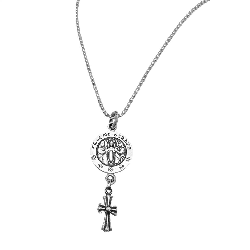 Angel Medal With Cross Necklace