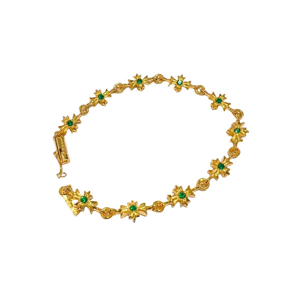 Tny E Ch Pls Tiny Ech Plus with Green Diamond Gold-plated Silver Bracelet
