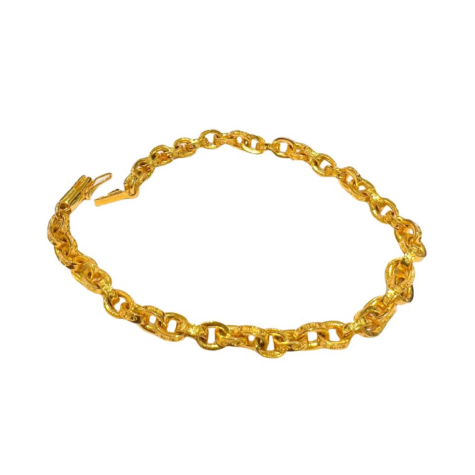 Small Paper Chain Gold-plated Silver Bracelet