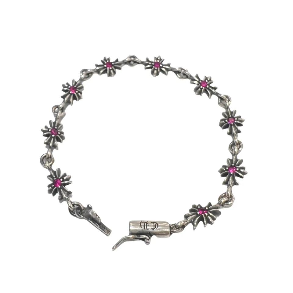 Tny E Ch Pls Tiny Ech Plus with Pink Diamond Silver Bracelet 
