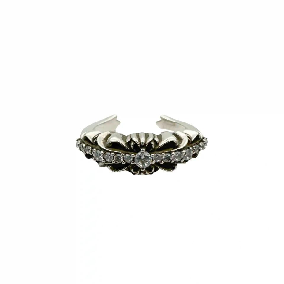 Baby Classic Double Floral Diamond Open Ring