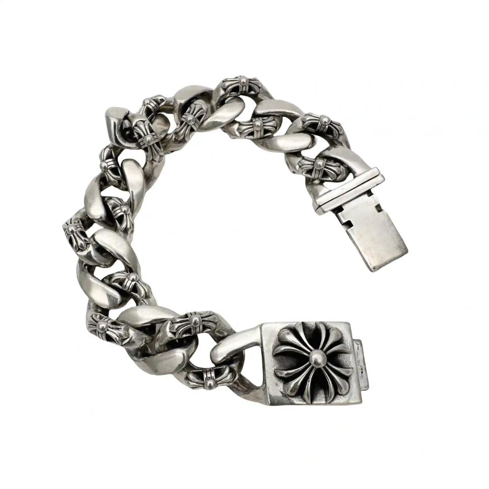 Fancy Link Cross Bracelet