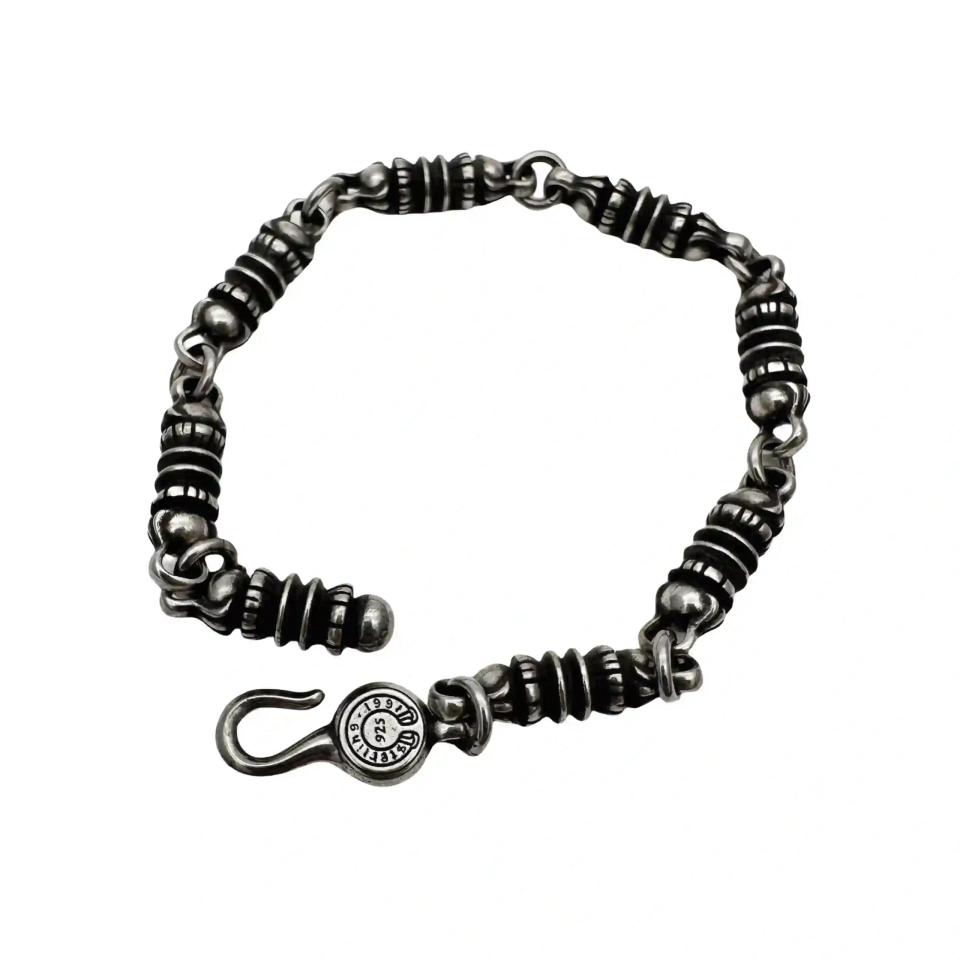 Tribal Roller Barrel Sliver Bracelet 